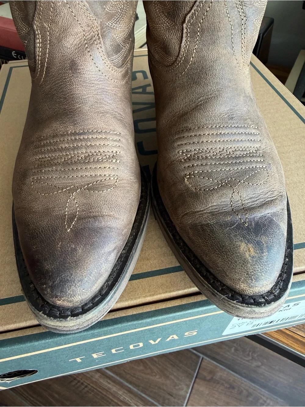 GIRLS Tecovas Brown Leather Western Boots